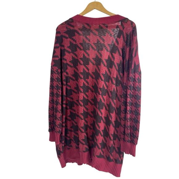 Maurices Oversize Grandpa Cardigan Sweater Houndstooth Dk Academia Old Money 2X - Picture 7 of 10